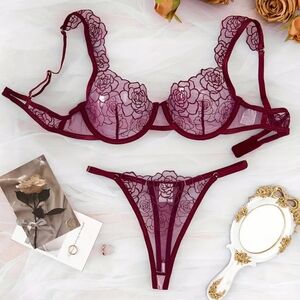 Nwt Burgundy Bra & Panty